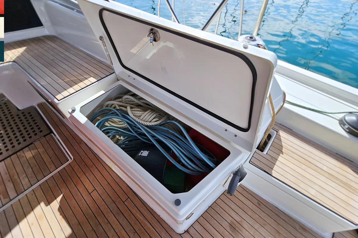 Allegro, a Dufour 530 sailboat at Grad Kaštela, Croatia