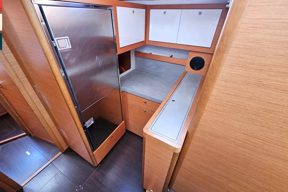 Galley of Allegro, a Dufour 530 sailboat at Grad Kaštela, Croatia