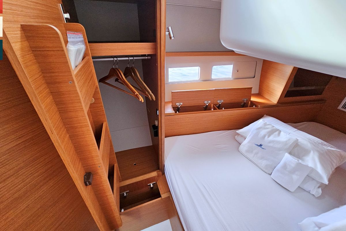 Cabin on Allegro, a Dufour 530 sailboat at Grad Kaštela, Croatia