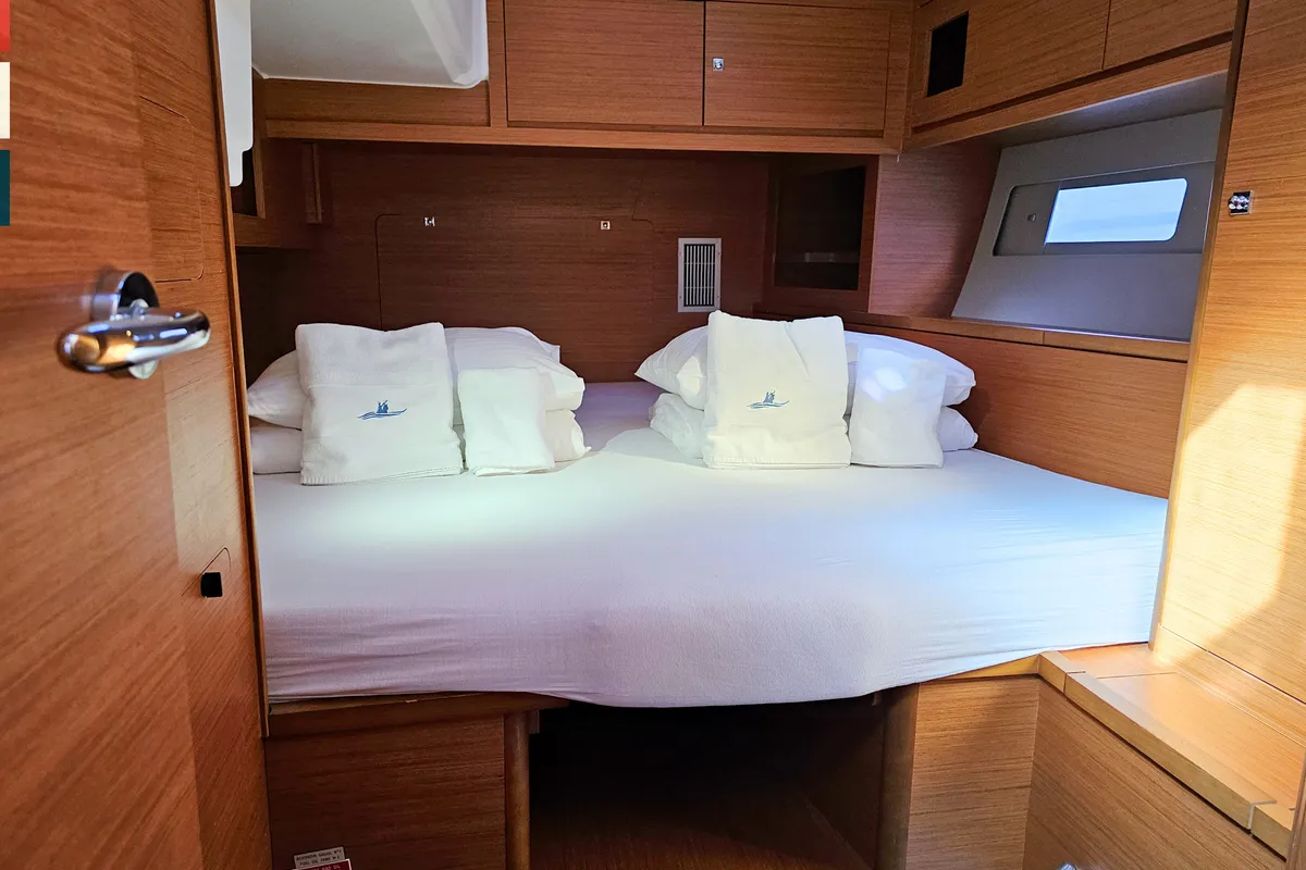 Cabin on Allegro, a Dufour 530 sailboat at Grad Kaštela, Croatia