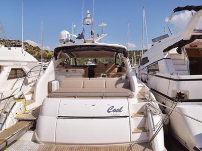 Deck of Cool, a Princess Yachts Princess V 58 motorboat at Primošten, Croatia