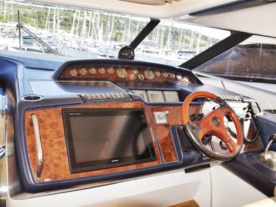 Cockpit of Cool, a Princess Yachts Princess V 58 motorboat at Primošten, Croatia