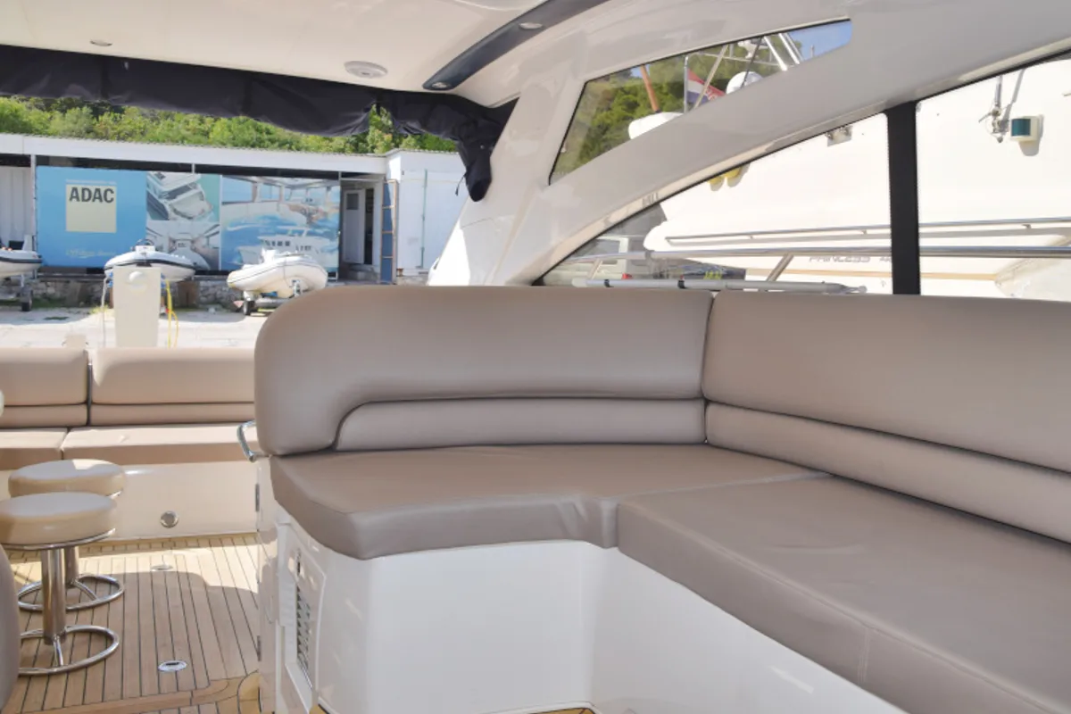 Deck of Cool, a Princess Yachts Princess V 58 motorboat at Primošten, Croatia