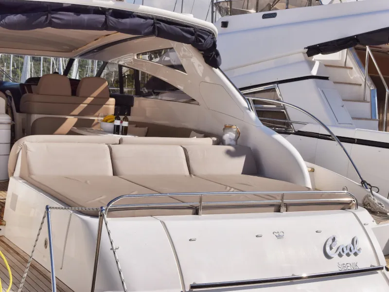 Deck of Cool, a Princess Yachts Princess V 58 motorboat at Primošten, Croatia