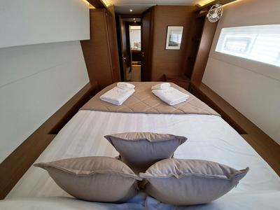 Cabin on Omnia, a Lagoon 46 catamaran at Piraeus, Greece