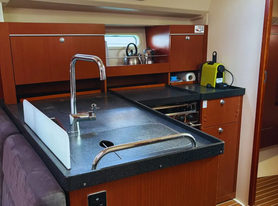 Galley of Ivy, a Hanse Yachts Hanse 415 sailboat at Grad Kaštela, Croatia