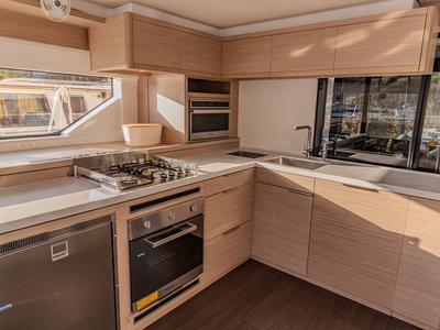 Galley of Agenda 55, a Lagoon 55 catamaran at Grad Kaštela, Croatia