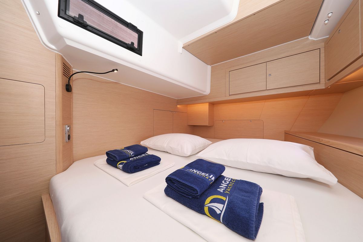 Cabin on Dance, a Dufour 470 sailboat at Punat, Croatia