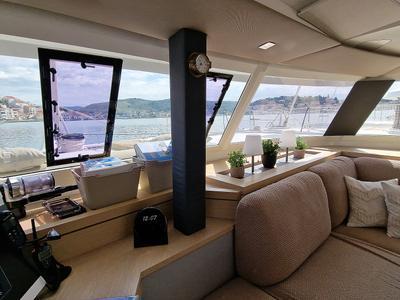 Salon of Felicia, a Fountaine Pajot Saona 47 Quintet catamaran at Općina Rogoznica, Croatia