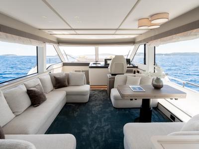 Salon of Olivia, a Azimut Magellano 60 motorboat at Grad Šibenik, Croatia