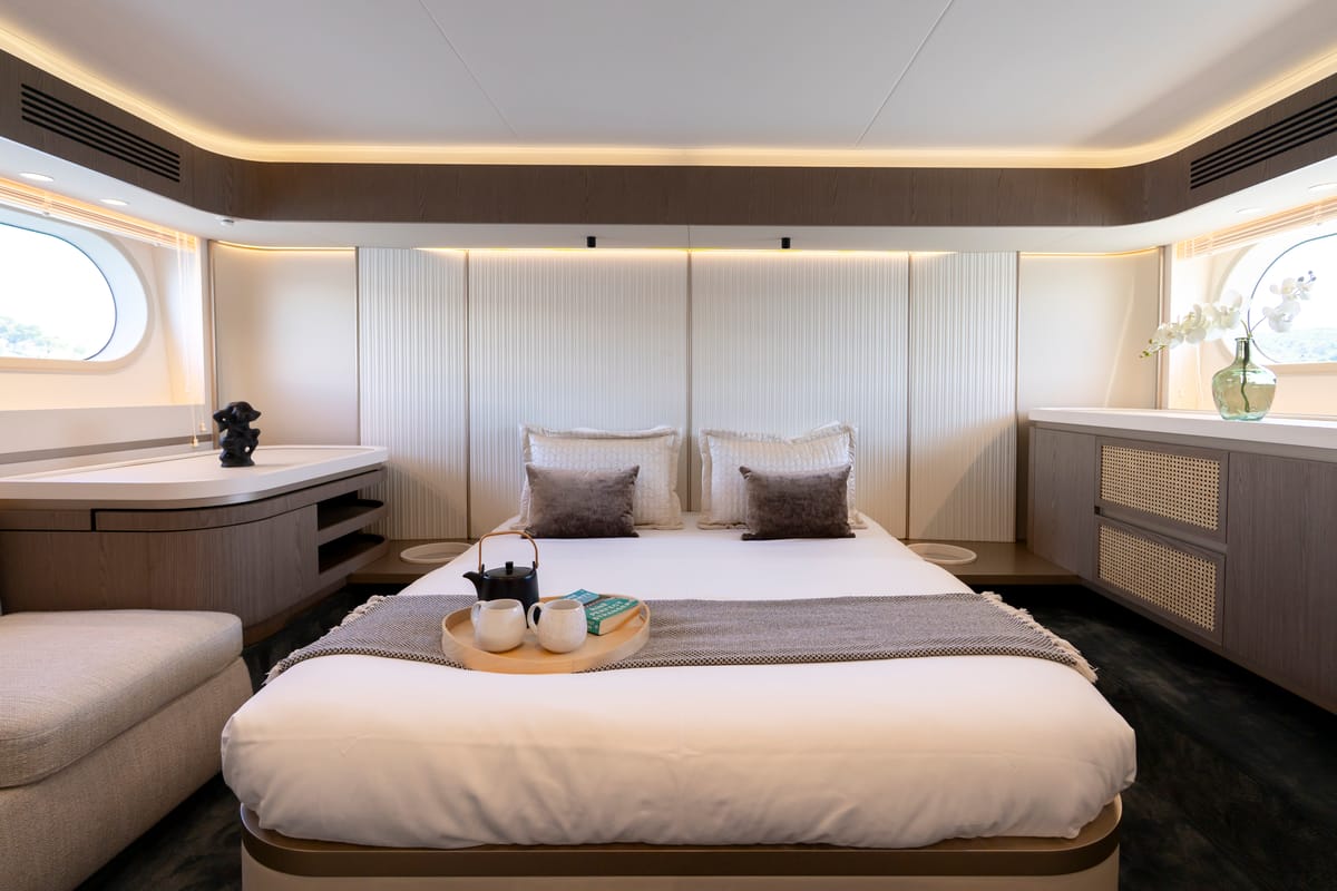 Cabin on Olivia, a Azimut Magellano 60 motorboat at Grad Šibenik, Croatia