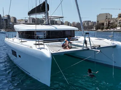Don Selmi, a Lagoon Lagoon 42 catamaran at Ta' Xbiex, Malta
