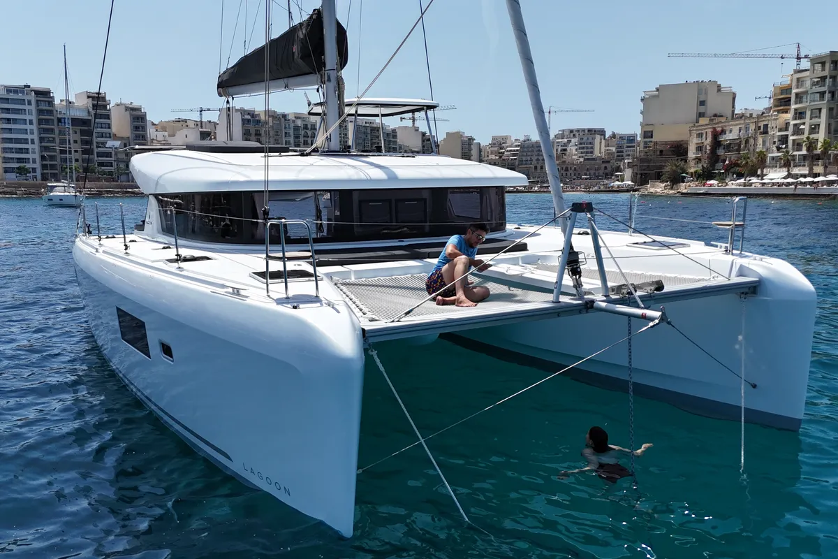 Don Selmi, a Lagoon Lagoon 42 catamaran at Ta' Xbiex, Malta