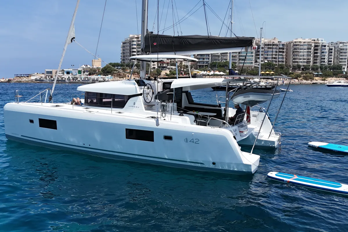 Don Selmi, a Lagoon Lagoon 42 catamaran at Ta' Xbiex, Malta