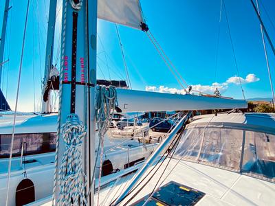 Deck of Vixen, a Beneteau Oceanis 51.1 sailboat at Municipal Unit of Lefkada, Greece
