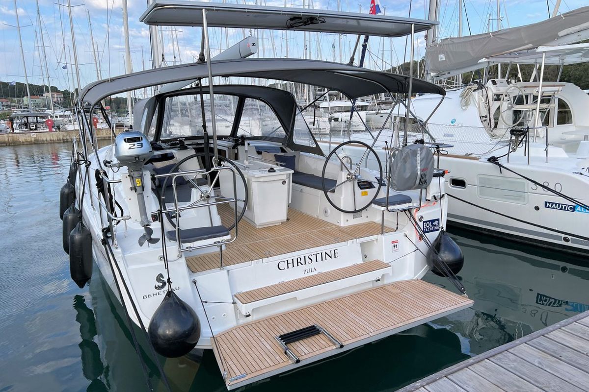 Exterior view of Christine, a Beneteau Oceanis 40.1 sailboat at Grad Pula, Croatia