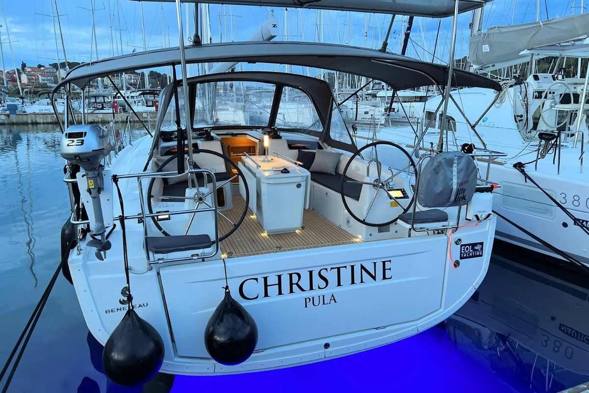 Exterior view of Christine, a Beneteau Oceanis 40.1 sailboat at Grad Pula, Croatia