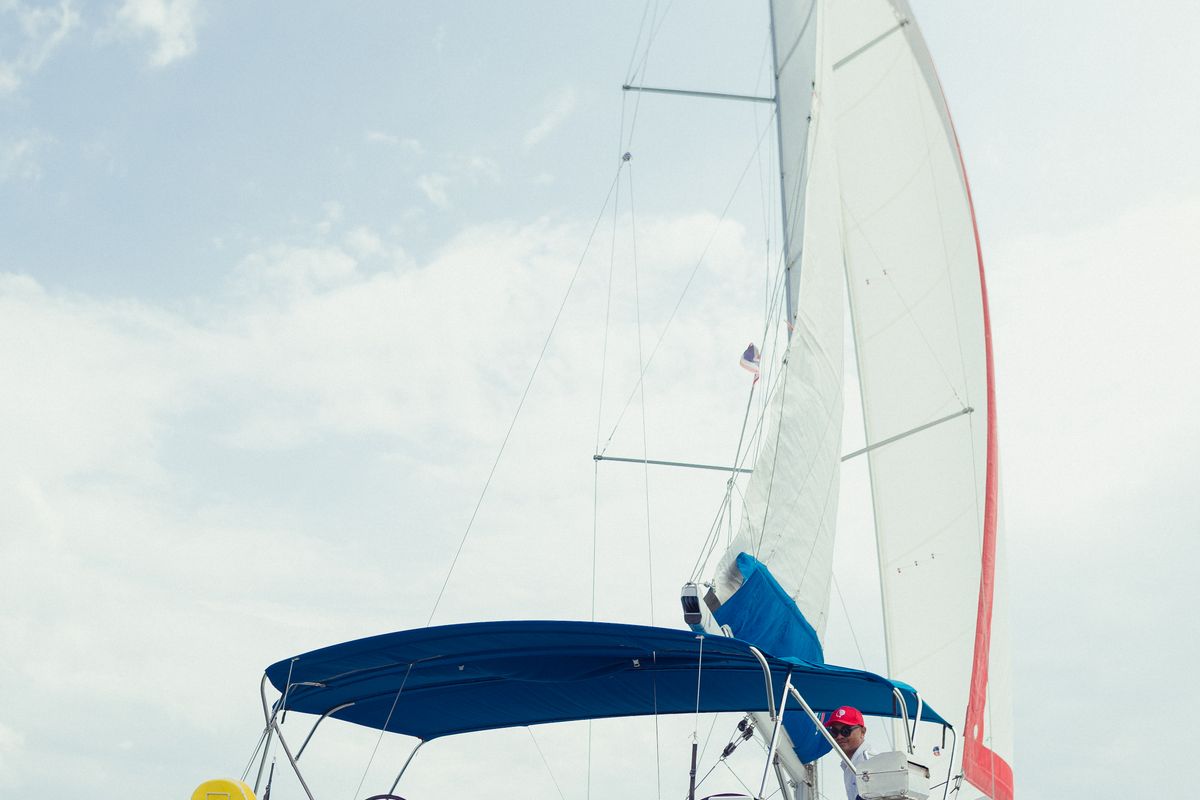 Deck of Sunsail 44 So Classic, a Jeanneau Sun Odyssey 440 sailboat at Municipal Unit of Lefkada, Greece