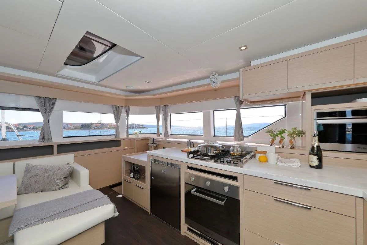 Galley of Champagne Please, a Lagoon 55 catamaran at Grad Kaštela, Croatia