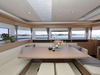 Salon of Champagne Please, a Lagoon 55 catamaran at Grad Kaštela, Croatia