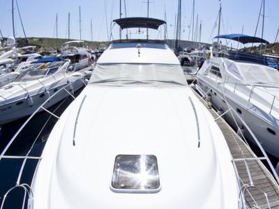 Deck of Antares II, a Princess Yachts Princess 470 motorboat at Primošten, Croatia