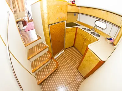 Galley of Antares II, a Princess Yachts Princess 470 motorboat at Primošten, Croatia
