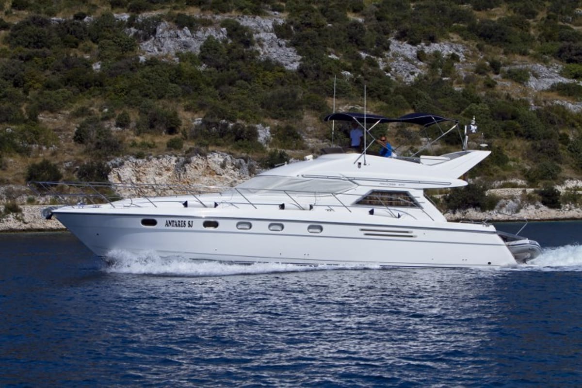Exterior view of Antares II, a Princess Yachts Princess 470 motorboat at Primošten, Croatia