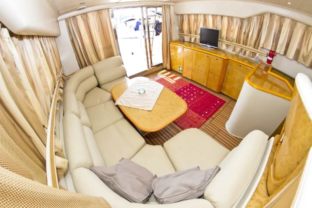 Salon of Antares II, a Princess Yachts Princess 470 motorboat at Primošten, Croatia