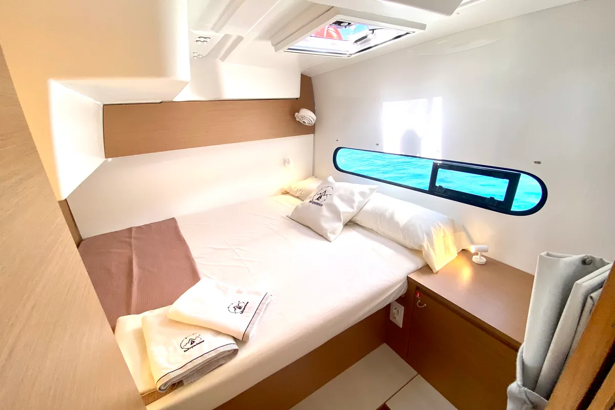Cabin on Yemaya Mallorca Bareboat, a Excess 11 catamaran at Port d'Andratx, Spain