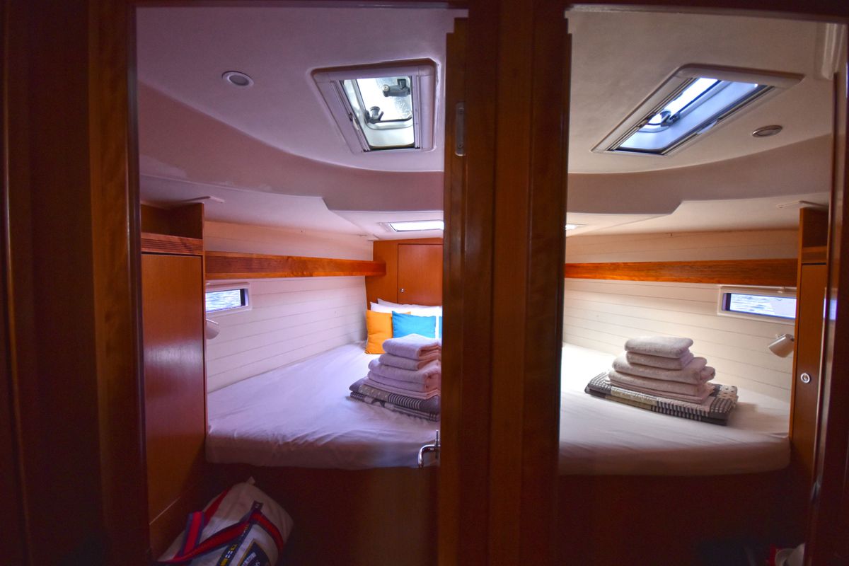 Cabin on Nouvelle Vague, a Bavaria Cruiser 45 sailboat at Volos Municipality, Greece