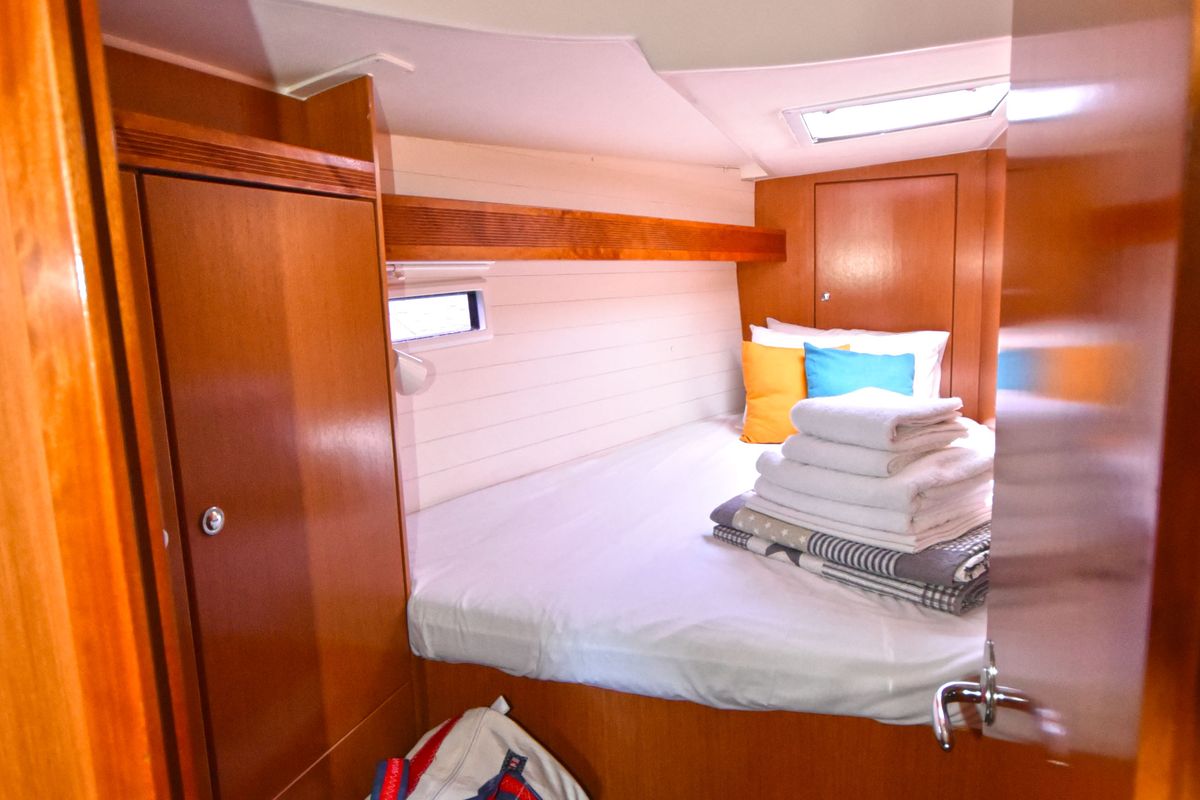 Cabin on Nouvelle Vague, a Bavaria Cruiser 45 sailboat at Volos Municipality, Greece
