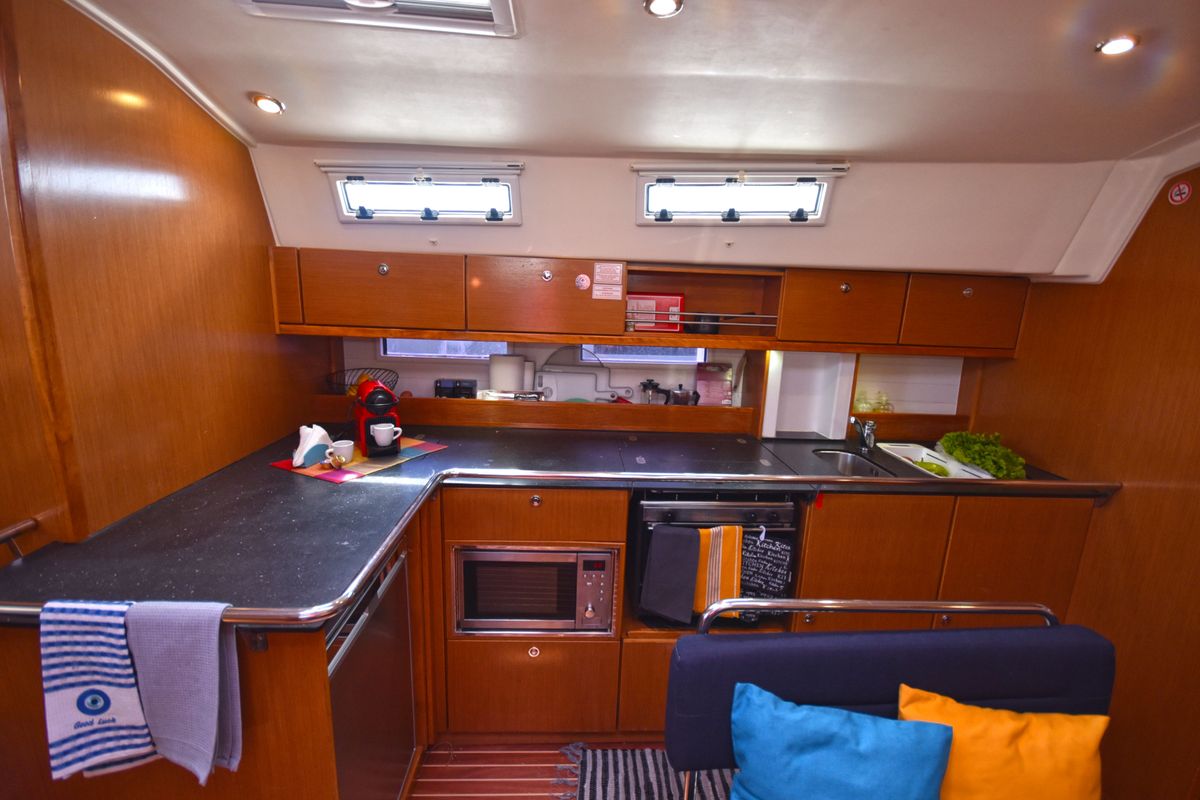 Galley of Nouvelle Vague, a Bavaria Cruiser 45 sailboat at Volos Municipality, Greece