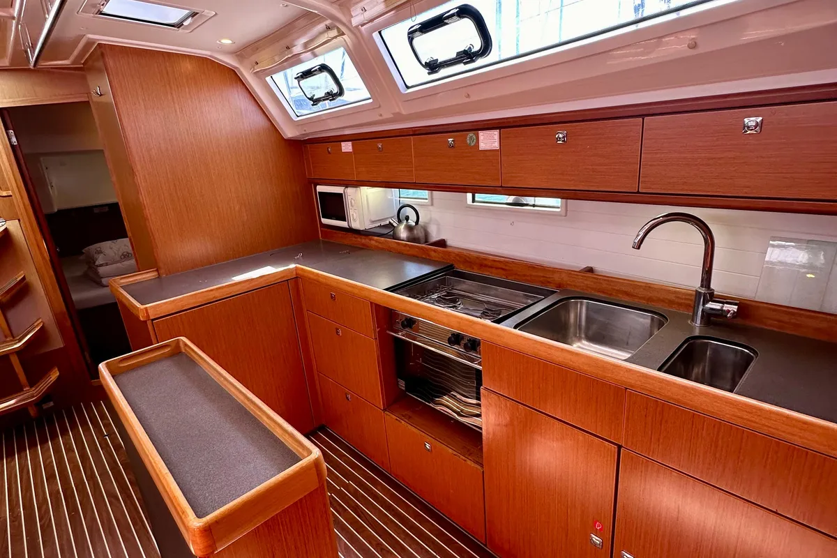 Galley of Sestrica, a Bavaria Cruiser 46 sailboat at Općina Sukošan, Croatia