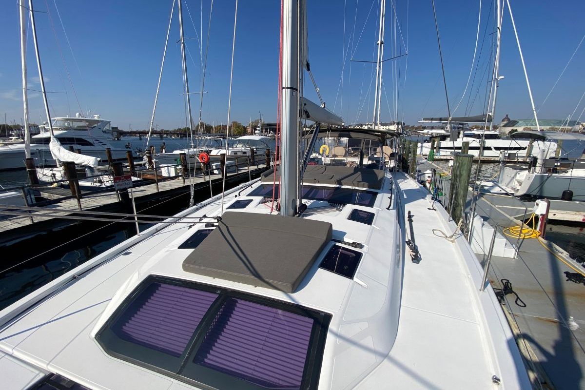 Deck of Liliana Bella, a Dufour 530 sailboat at Chesapeake, United States