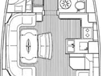 Floor plan of Tonina, a Bavaria 50 Cruiser sailboat at Punat, Croatia