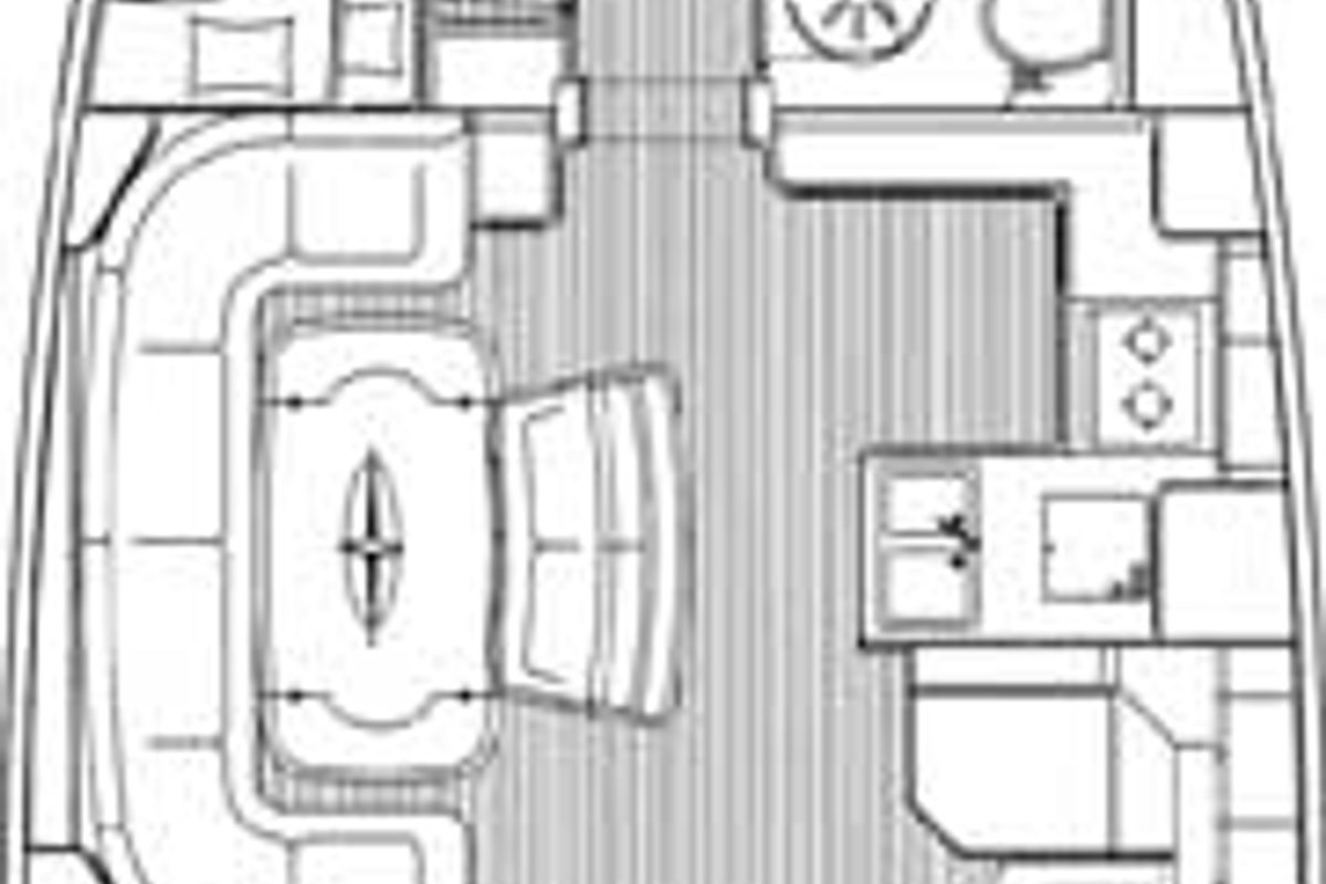Floor plan of Tonina, a Bavaria 50 Cruiser sailboat at Punat, Croatia