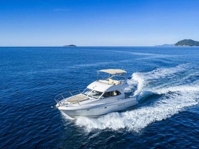 Exterior view of Franchy, a Jeanneau Prestige 36 yacht at Split, Croatia