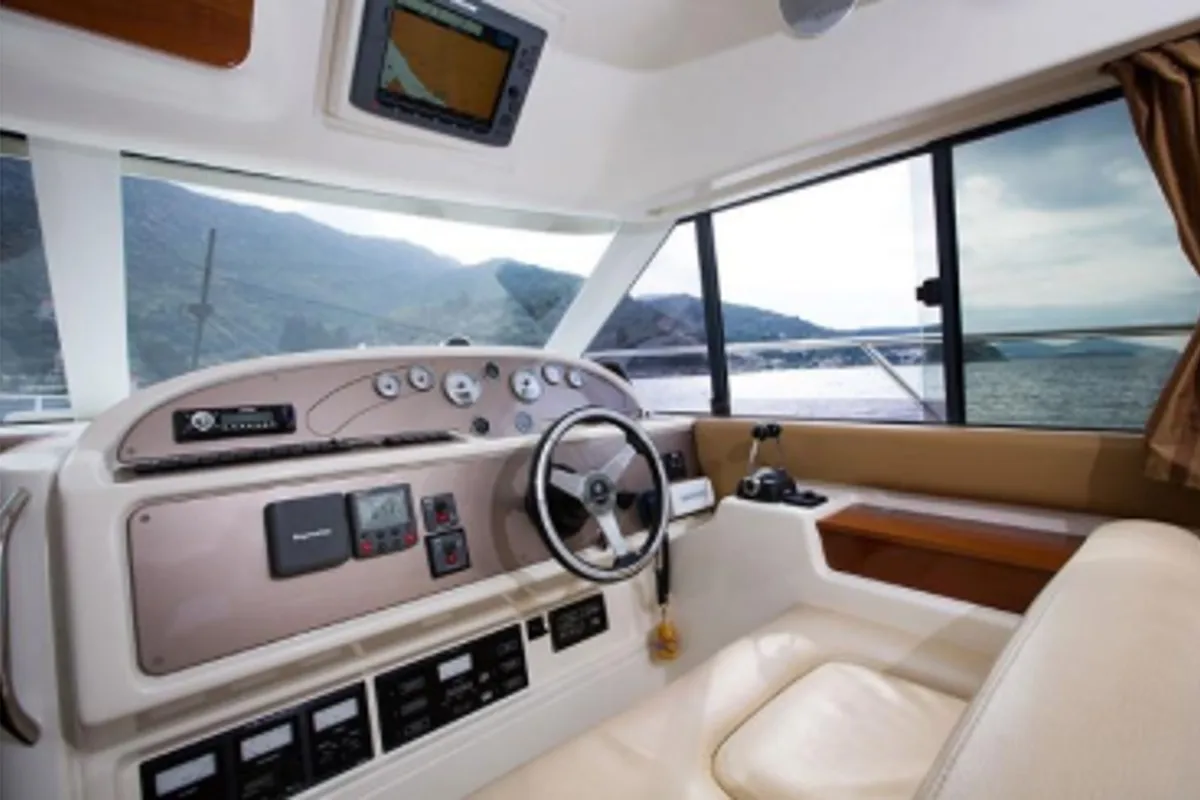 Cockpit of Franchy, a Jeanneau Prestige 36 yacht at Split, Croatia