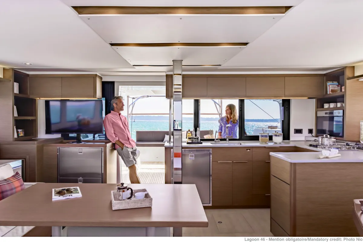 Galley of Casiopea, a Lagoon 46 catamaran at Općina Medulin, Croatia