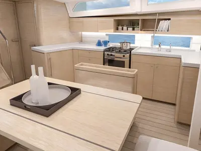 Galley of Moorings 46.3 Club, a Beneteau Oceanis 46.1 sailboat at Road Town, British Virgin Islands