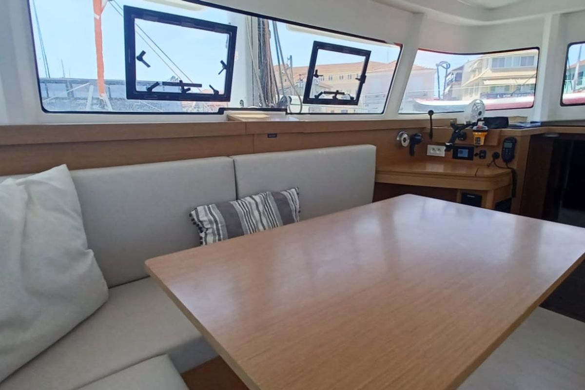 Salon of Axieros II, a Excess 11 catamaran at Municipal Unit of Lefkada, Greece
