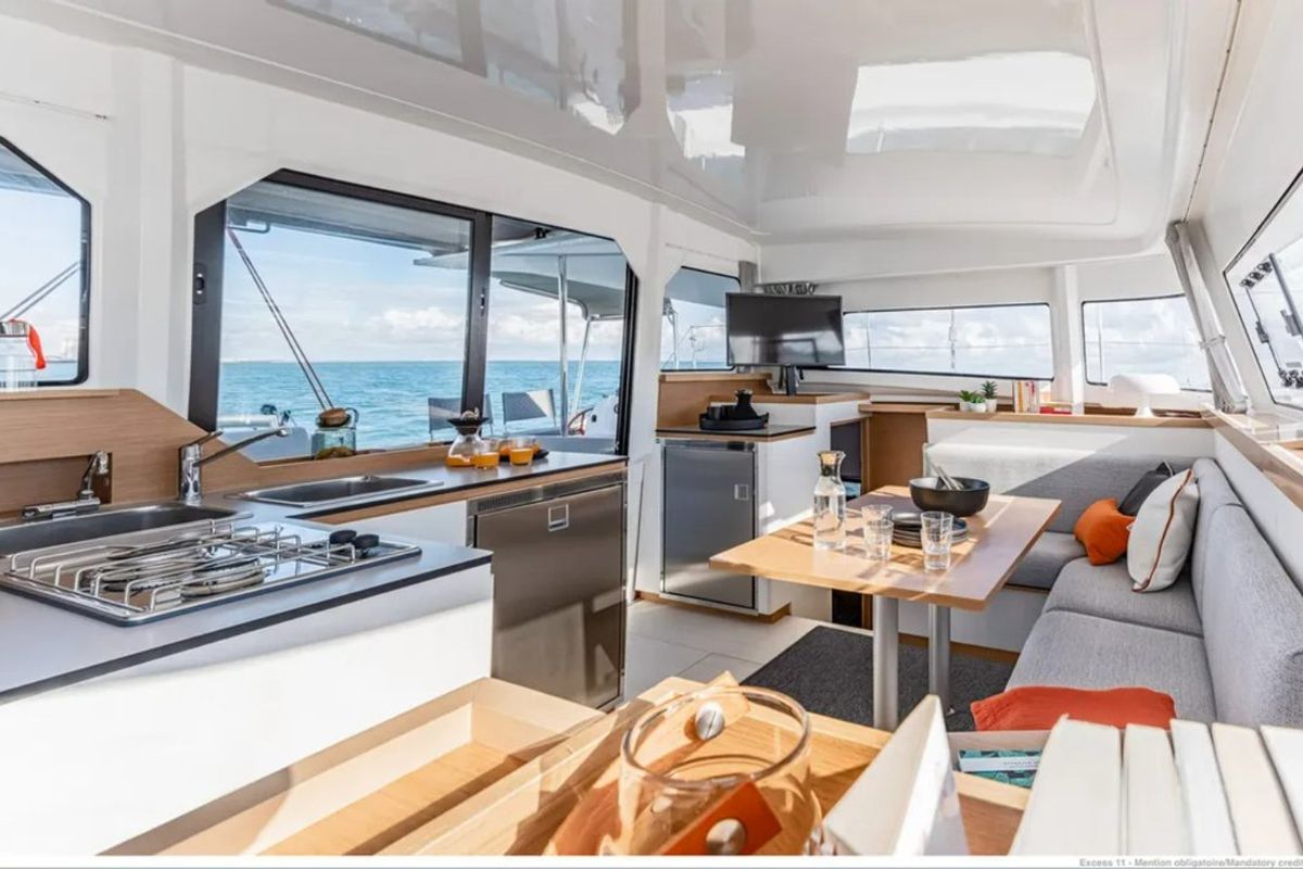Galley of Axieros II, a Excess 11 catamaran at Municipal Unit of Lefkada, Greece