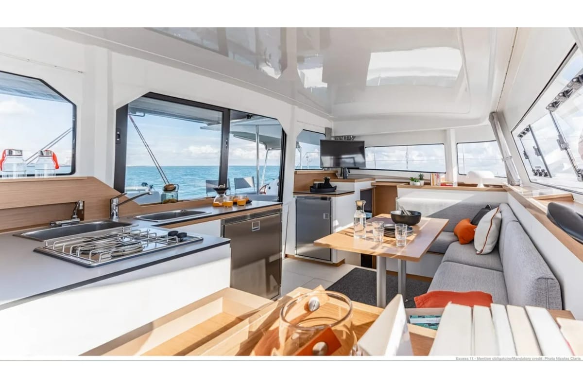 Galley of Axieros II, a Excess 11 catamaran at Municipal Unit of Lefkada, Greece
