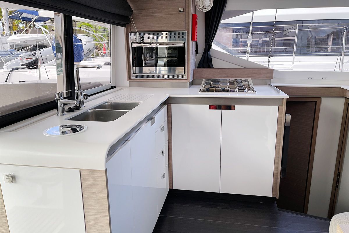 Barnacle, a Fountaine Pajot Isla 40 catamaran at Seychelles, Eden Island Marina, Seychelles