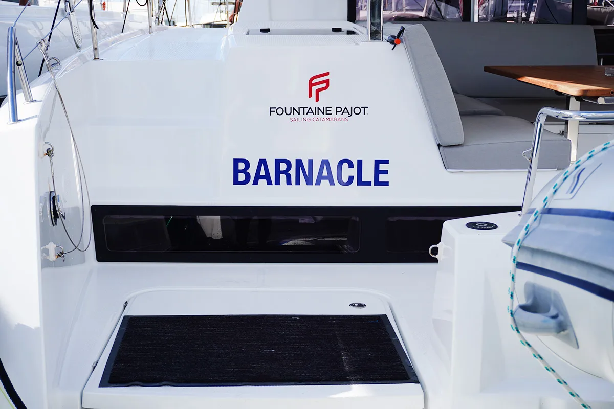 Barnacle, a Fountaine Pajot Isla 40 catamaran at Seychelles, Eden Island Marina, Seychelles