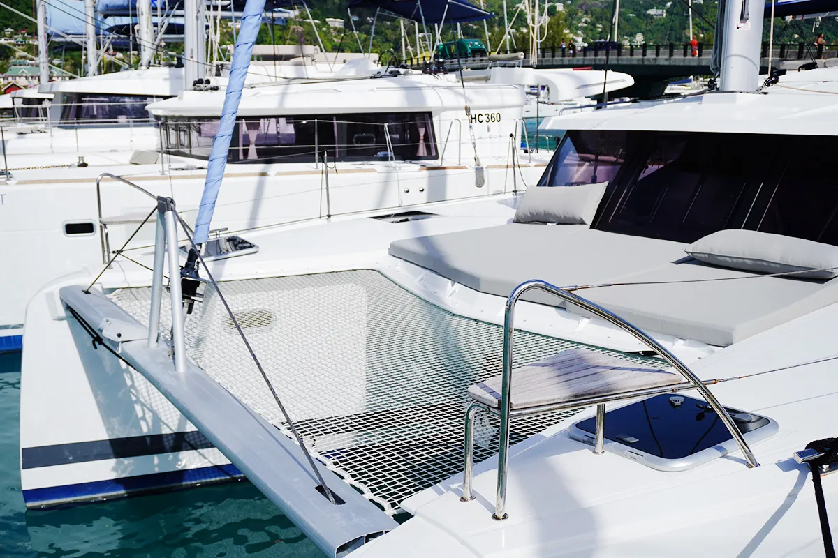 Barnacle, a Fountaine Pajot Isla 40 catamaran at Seychelles, Eden Island Marina, Seychelles