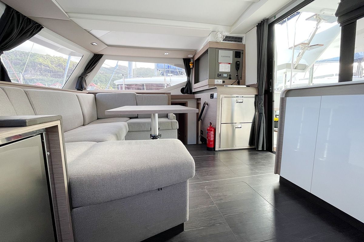 Barnacle, a Fountaine Pajot Isla 40 catamaran at Seychelles, Eden Island Marina, Seychelles