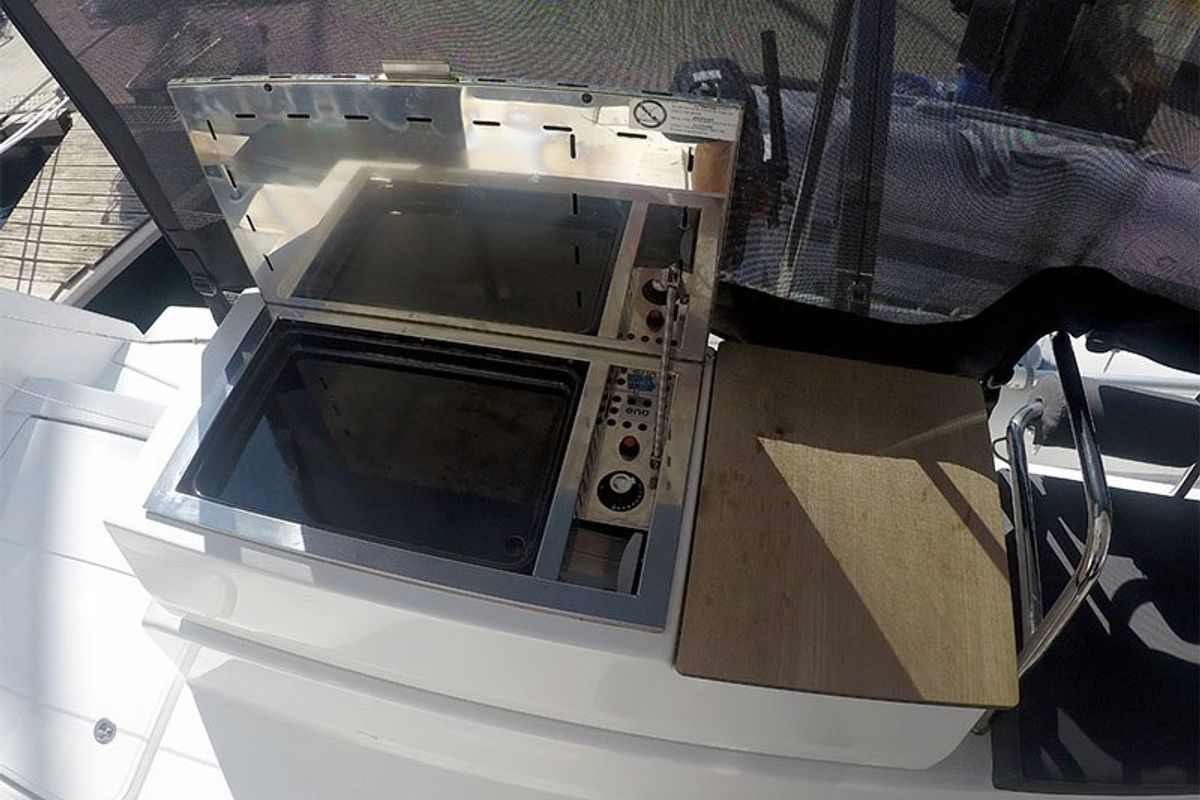 Cockpit of Imagine, a Fountaine Pajot Astrea 42 catamaran at Grad Šibenik, Croatia