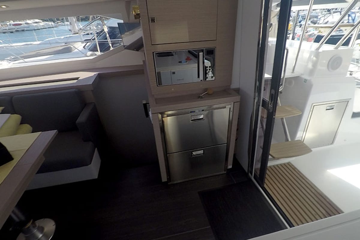 Galley of Imagine, a Fountaine Pajot Astrea 42 catamaran at Grad Šibenik, Croatia