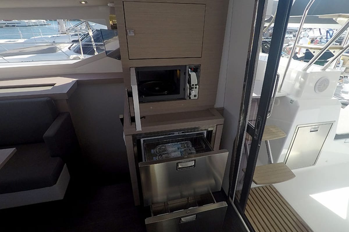 Galley of Imagine, a Fountaine Pajot Astrea 42 catamaran at Grad Šibenik, Croatia